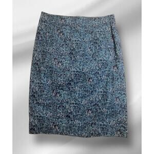 Lilly Pulitzer Blue Cursive "Lilly" Signature Print Pencil Skirt Women's Size 6